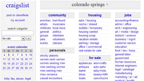 Colorado Springs 2010. . Wwwcraigslistcom colorado springs